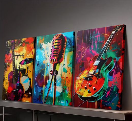 Quadros a oleo, conjunto de 3
