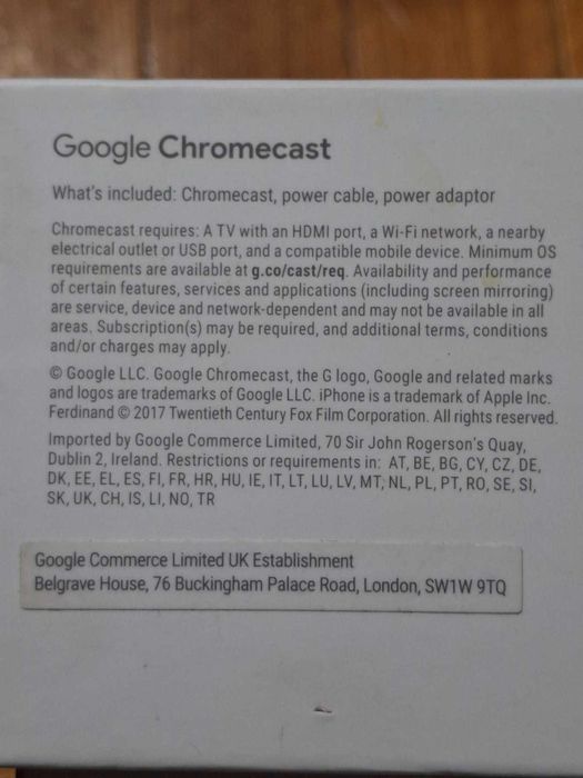 Медіаплеєр Google Chromecast (3rd Gen) Black підключається до HDMI