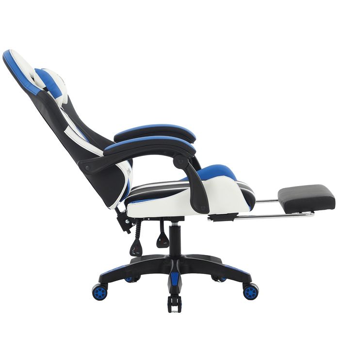 EXTREME R1 Blue - fotel gamingowy z poduszkami lędźwiową i pod kark