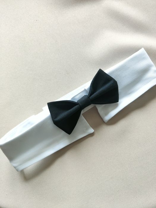 Muszka dla psa smoking dla pieska elegancka obroża na rzepy