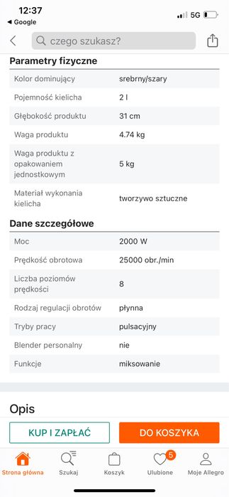 Amzchef blender kielichowy