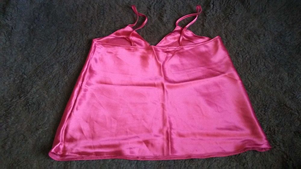 Nowy elegancki komplet nocny, satynowy czerwony, SECRET, 42/XL/14