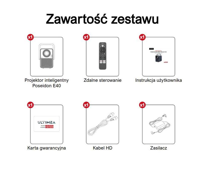 Projektor Ultimea E40 FullHD Android 11 Netflix HDR 120cali 1080 mały
