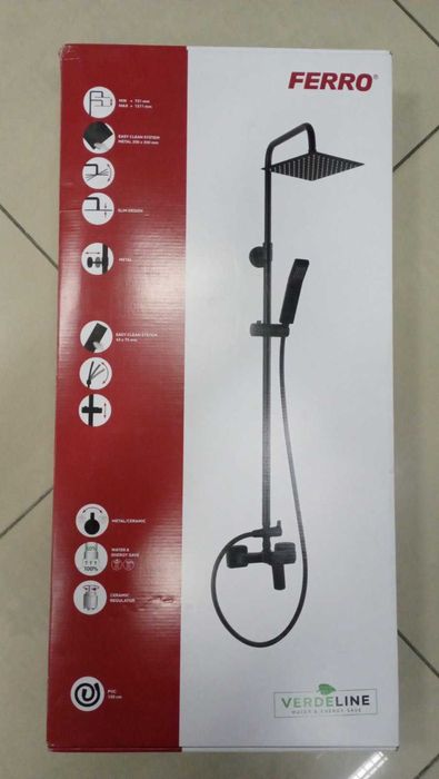 Душова система Ferro Vitto VerdeLine Black Matt NP81-BVI7UVL-BL чорна.