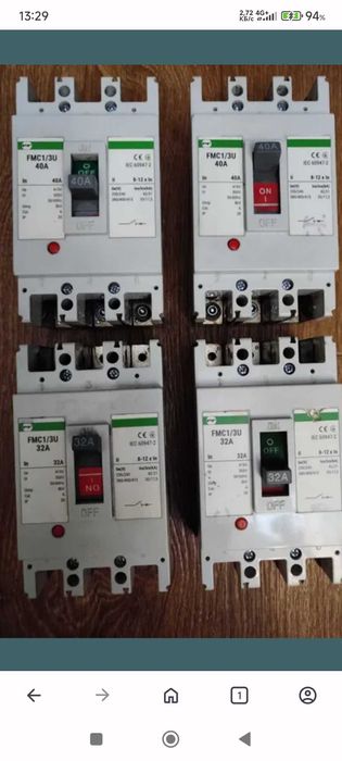 Автоматический выключатель FMC1/3U 40A 32A 80A.