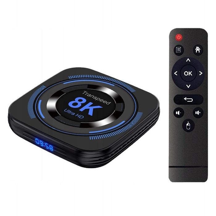 Tv box transpeed h618-t android 12 wifi podwójne 8k 4k bt