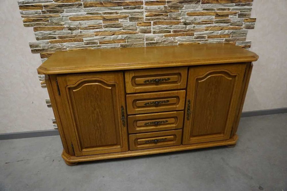 Komoda Dębowa 2 Drzwiowa + rząd 4 szuflad  szer. 169 cm (p-1194)