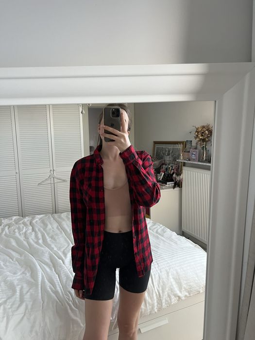 Koszula w krate S/M Pull&Bear czerwono czarna y2k unisex bluzka