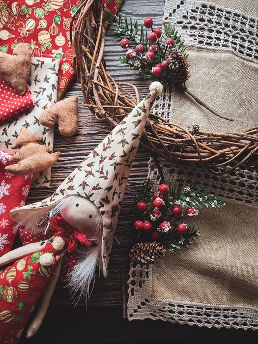 Новорічний різдвяний декор: хендмейд лялька ангел ручна робота