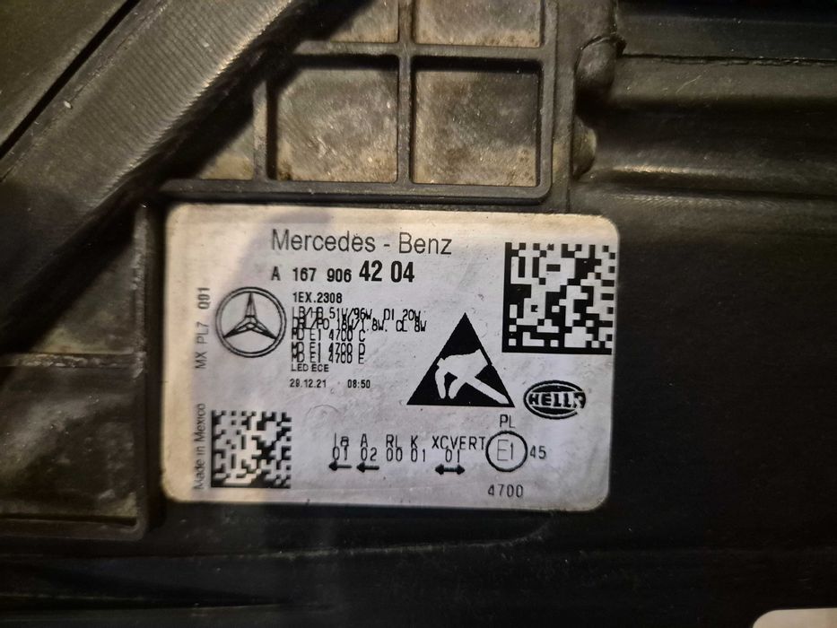 Lampa prawa Mercedes Gle Multibeam led 167
