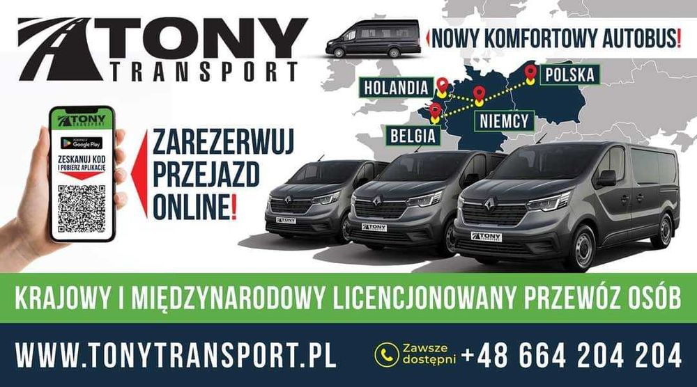 Przewóz osób Do Holandii, Niemiec, Polski. Transfery na lotniska