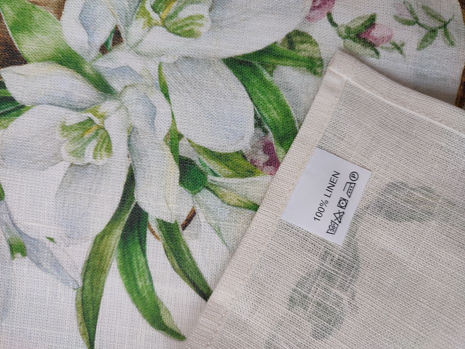 Льняний кухонний рушник "Великодній зайчик". Англія