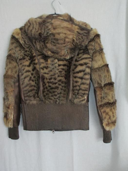 Куртка меховая женская камышовый кот