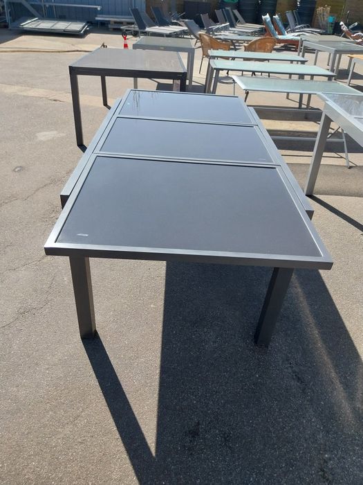Stół ogrodowy aluminiowo szklany