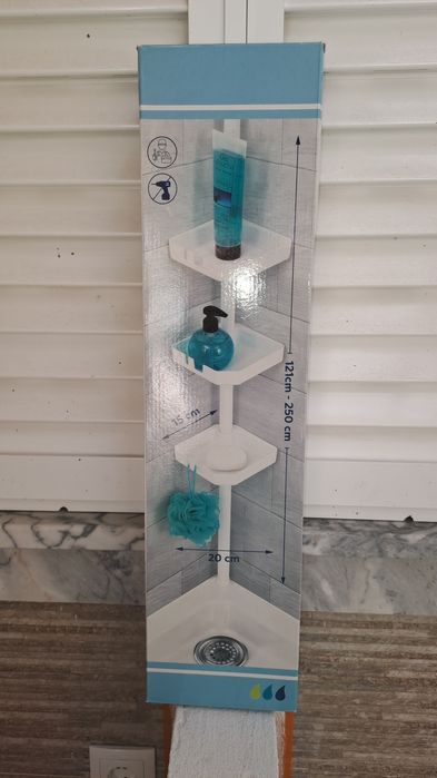 Estante de prateleiras para o duche extensível  e ajustável