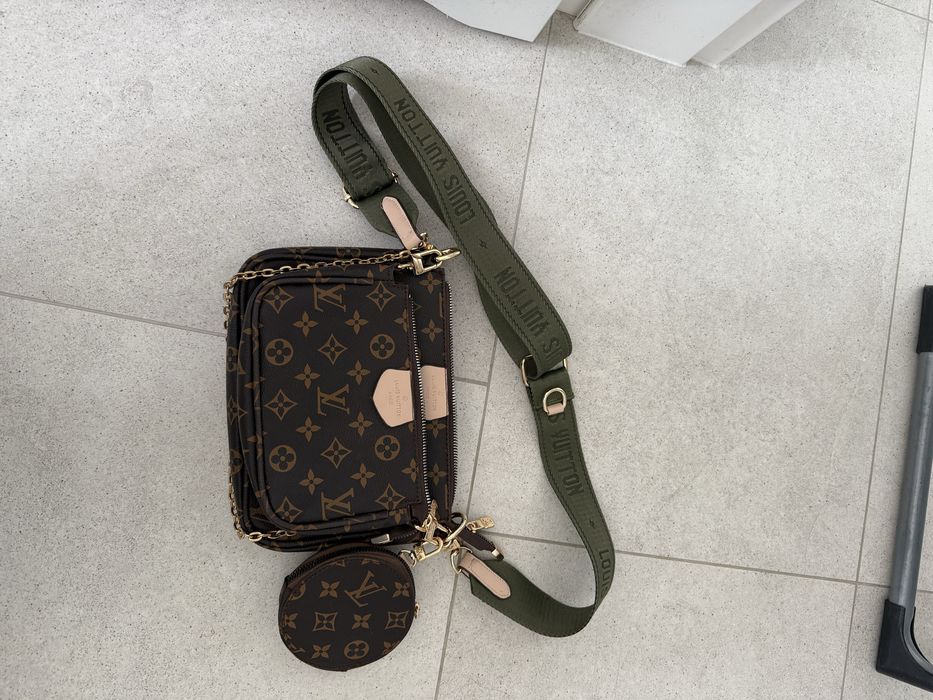 Torebka LV  louis vuitton parciany pasek khaki 3 saszetki na ramie