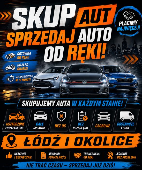 SKUP AUT – kasacja / złomowanie pojazdów / Gotówka od ręki