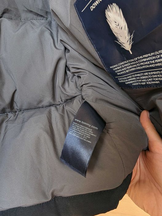 Tommy Hilfiger Kurtka Puchowa – Rozmiar L Stan Idealny Puch Naturalny