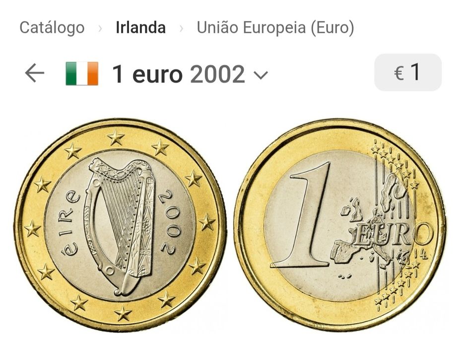 Moeda 1€, Irlanda 2002