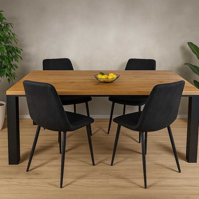 Stół Dębowy LOFT, 100% Lite Drewno DĄB, Rozkładany.