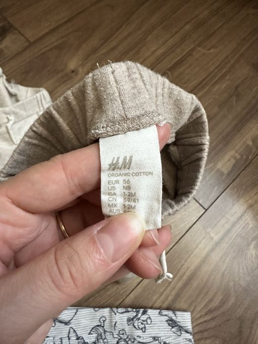 3 pary długich spodni dla chłopca noworodek H&M George 56