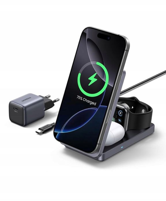 UGREEN MagFlow Qi2 Ładowarka 15W iPhone MagSafe Składana Bezprzewodowa