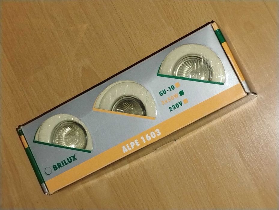 Oświetlenie, Lampki sufitowe Brilux Alpe 1603,  GU-10, 3x50W, 230W,