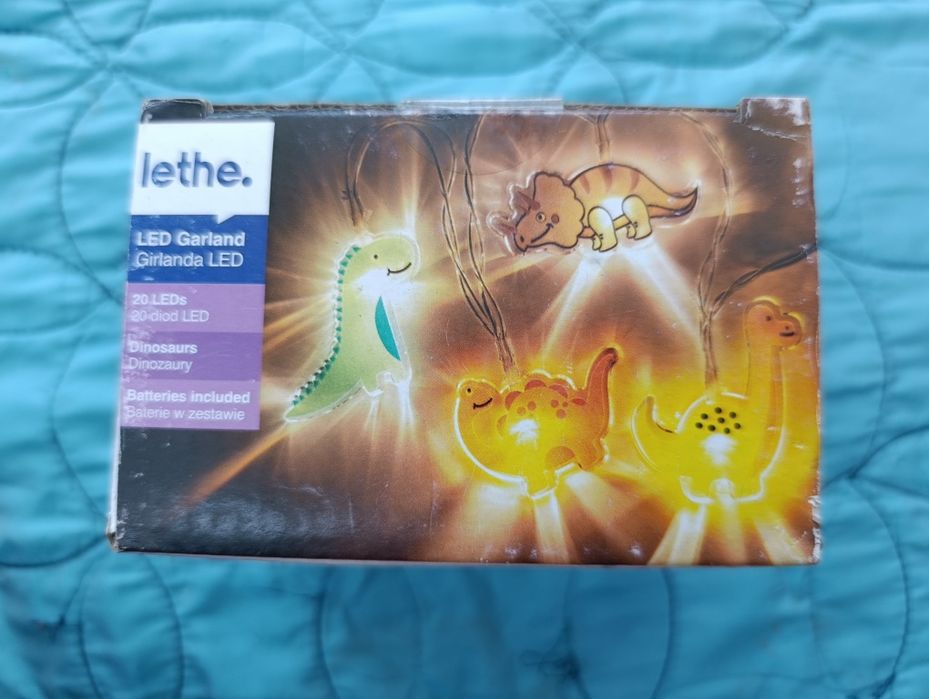 Girlanda LED dinozaury Lethe – 20 lampek, nowa, nieotwierana
