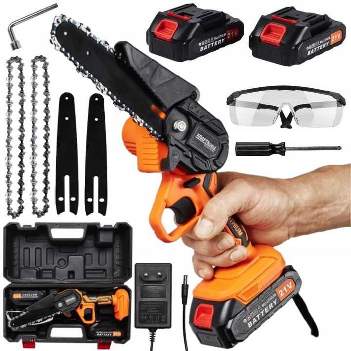 Piła Łańcuchowa akumulatorowa PILARKA Do Drewna Gałęzi MINI 2x AKU