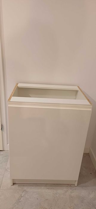 Szafka Kuchenna Stojąca Biały Połysk 60cm Drzwiczki Półka Bez Blatu