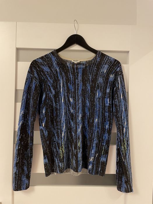 Sweter Kenzo wełna granatowy