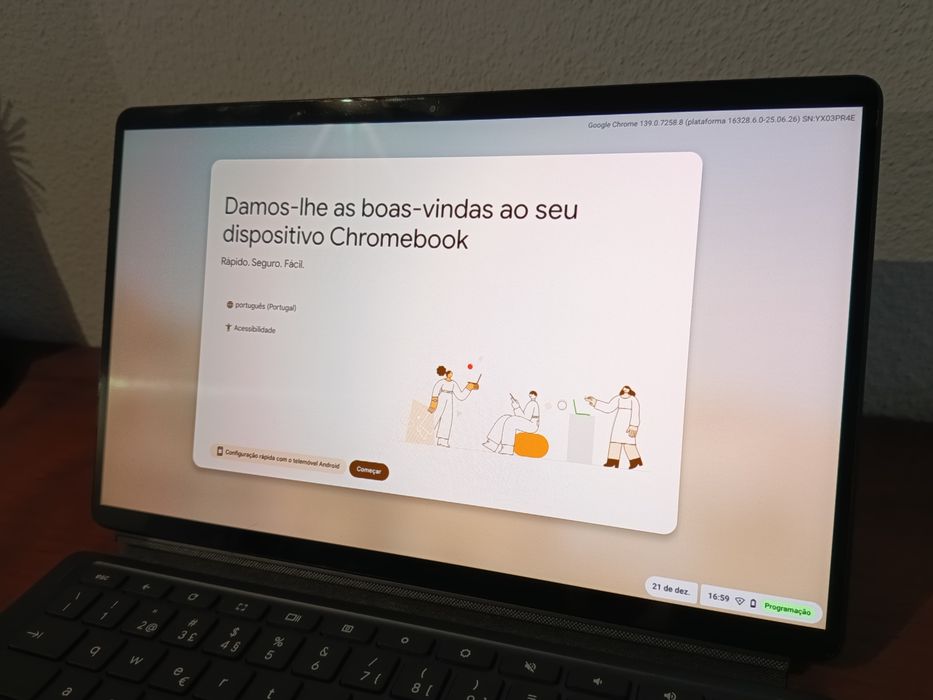 Tablet 2 em 1 Lenovo IdeaPad Duet 5 Chromebook (13", OLED) + capa + teclado + caneta