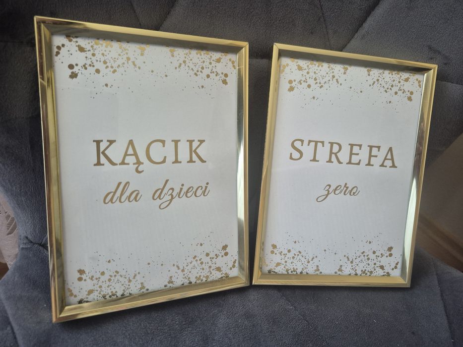 Tabliczki kącik dla dzieci i strefa zero ślub i wesele