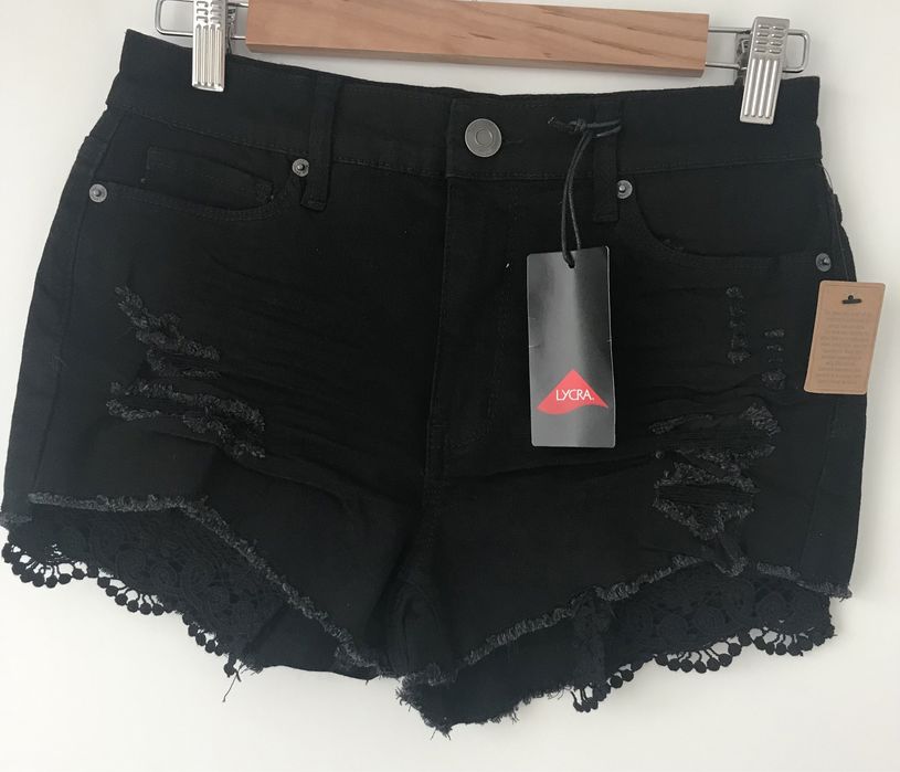 Szorty, spodenki nowe, r.S, koronki