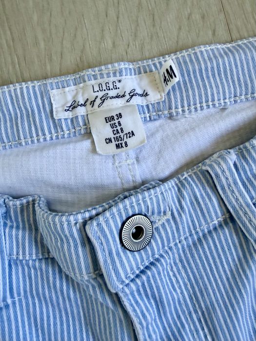 Spodnie w paski jeansy skinny rurki H&M rozmiar M