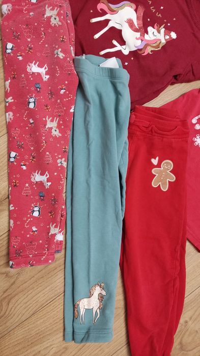 Zestaw świątecznych ubrań dla dziewczynki 98/104 paczka H&M i inne