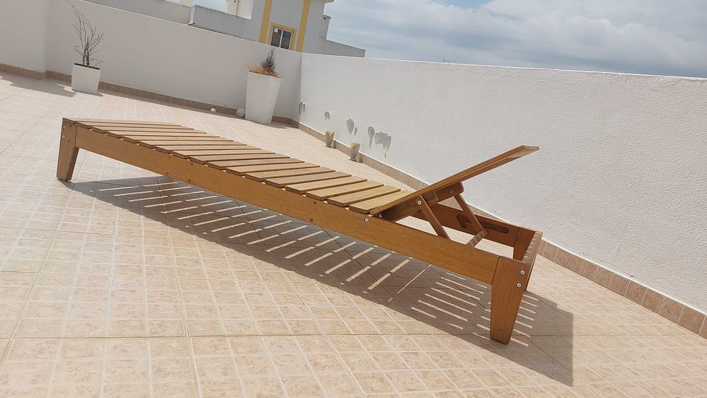 Garden Sunbed Natrual Wood