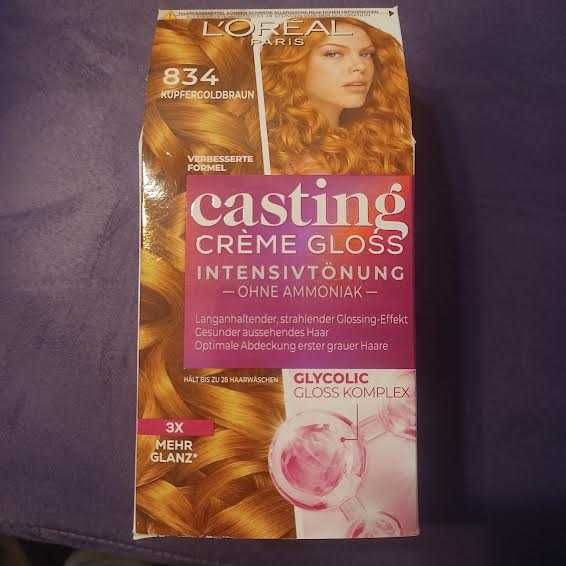 farba  do włosów loreal  nr 834 bursztynowy blond.