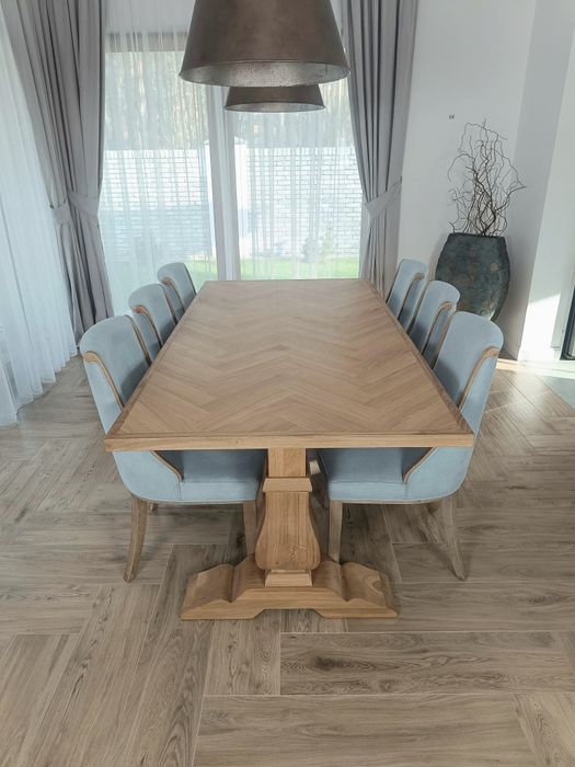 WYPRZEDAŻ Stół dębowy 200/100 blat jodełka dostępny ,model Baron