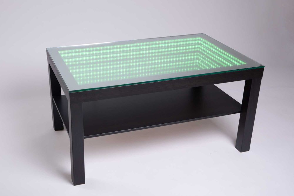Wyjątkowy Duży Stolik Infinity LED Table czarny Katowice Śródmieście
