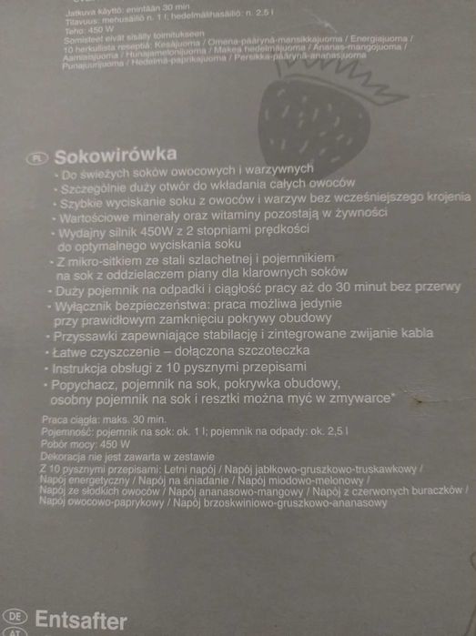 Nowa sokowirówka Lidl SilverCrest