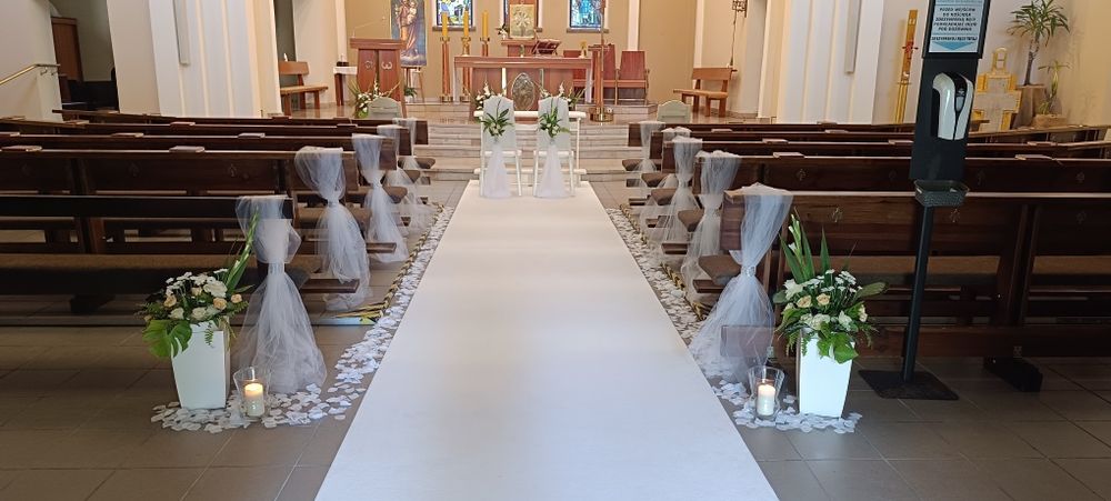 Dekoracje ślubne, biały dywan 10m, biały dywan 20m, biały dywan 30m, b
