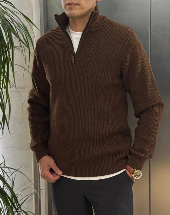 BREND Вʼязанa кофта,напівгольф на блискавці Boss S,M,L,XL,2XL ШОУРУМ