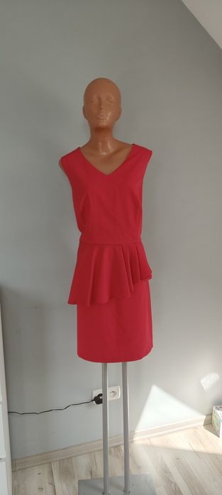 46 XXXL 44 xxl asar sukienka mini z baskinką baskinka elegancka wizyto