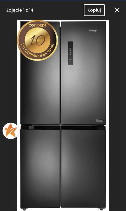 NOWA | Lodówka French door SidebySide No-Frost Tytan 183 cm ~ szara