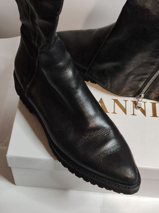 Женские Высокие Кожаные Сапоги