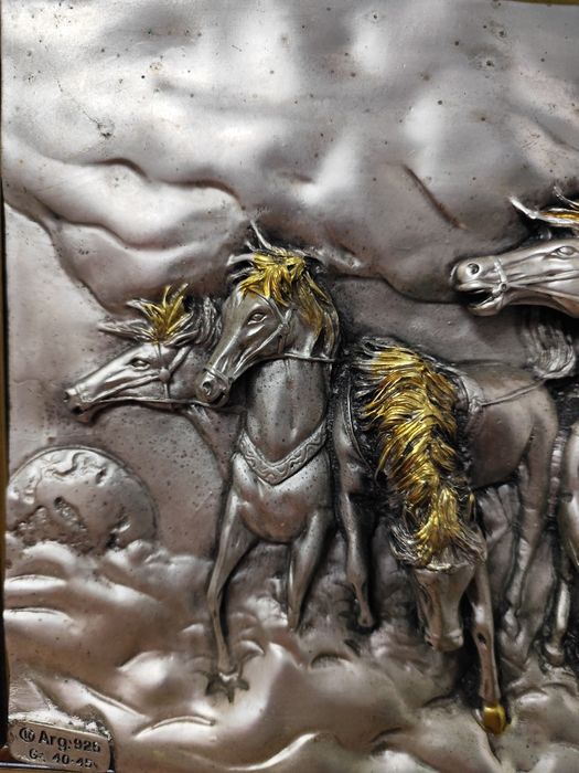 Quadro espetacular em prata maciça 925 Italiana.