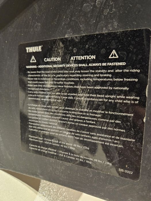 Fotelik rowerowy yeep maxi thule