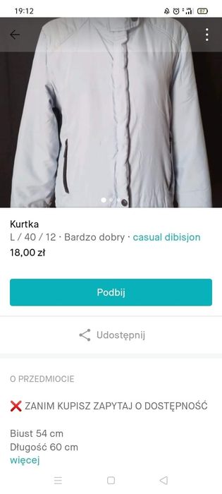 Kurtka jesienna damska