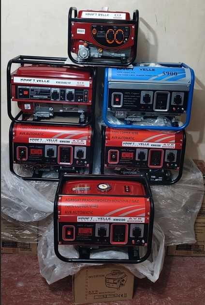 KRAFVTELE KW6500 генератор бензиновий газовий Инвертор 4800wat Польща